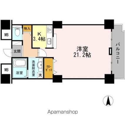 品川シーサイドビュータワー　Ⅱ[1R/62.65m2]の間取図