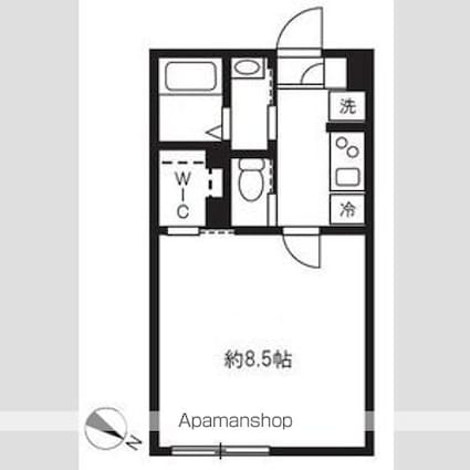 エルファーロ世田谷三宿[1K/25.47m2]の間取図