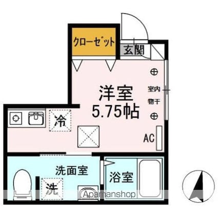 ディアコート豊島ヶ岡[1R/18.89m2]の間取図