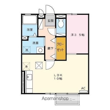 ディアコート・南　ＡＢ[1LDK/35.3m2]の間取図