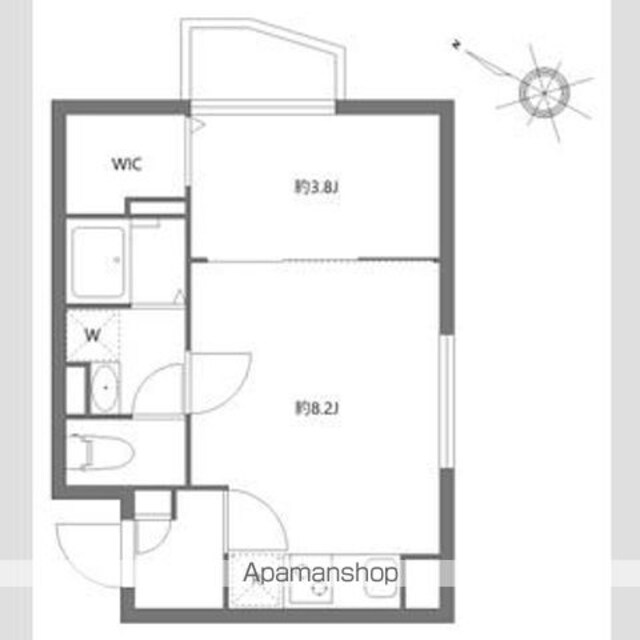 東京都世田谷区三宿２丁目[1LDK/28.81m2]の間取図