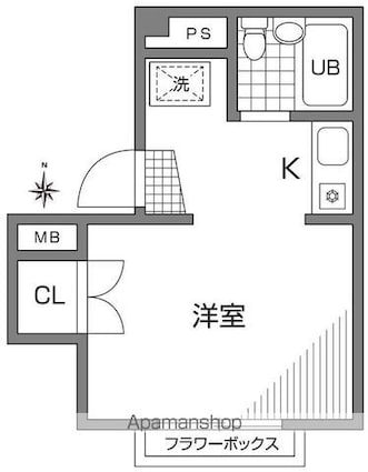 カーサいずみ[1K/18.67m2]の間取図
