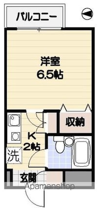 カームステージ鷺宮[1K/20.4m2]の間取図