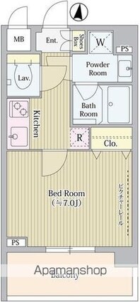 Ｃａｓａ　ｄｅ　ｐｒａｔａ[1K/25.22m2]の間取図