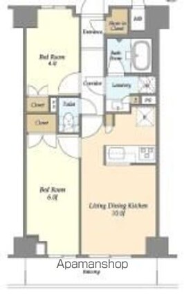 市谷台町坂フロント[2LDK/46.92m2]の間取図