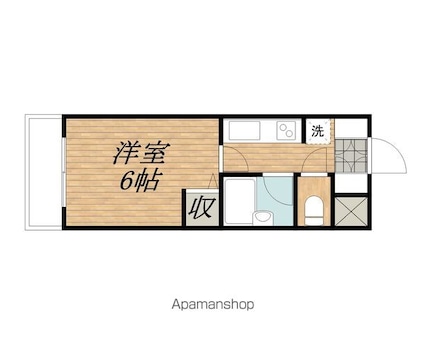 クレストンコート[1K/20.16m2]の間取図