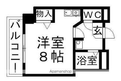 グレイス吹上[1K/22.57m2]の間取図