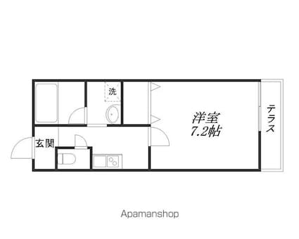 クレシェンドＫ[1K/24.2m2]の間取図