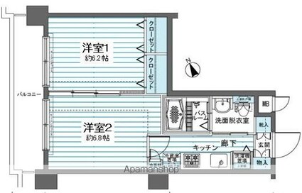 フェニックス吉祥寺アヴァンティーク[2K/35.42m2]の間取図