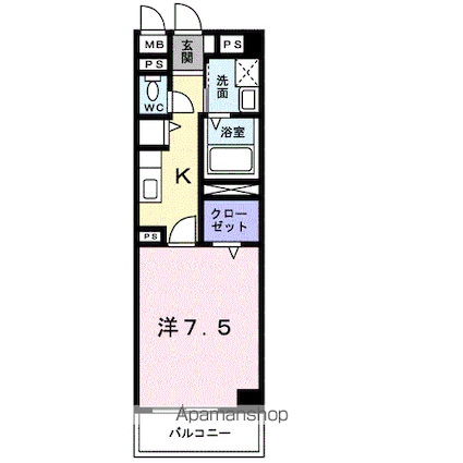 マルベル宇多津[1K/27.77m2]の間取図