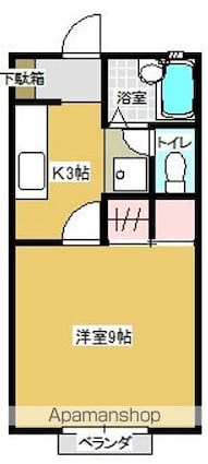 コーポ成田３号棟[1K/26.5m2]の間取図