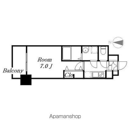 エステムコート名古屋ＴＷＩＮ　ＷＥＳＴ[1K/23.74m2]の間取図