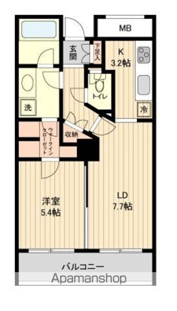 サウスポート品川レジデンス[1LDK/48.2m2]の間取図