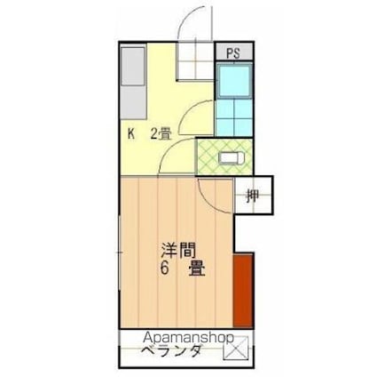 ハイツ中道後[1K/18m2]の間取図