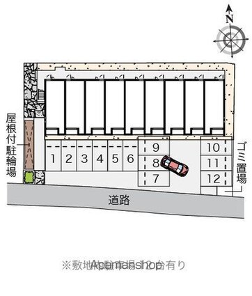 クレイノ令和[1K/25.89m2]の配置図