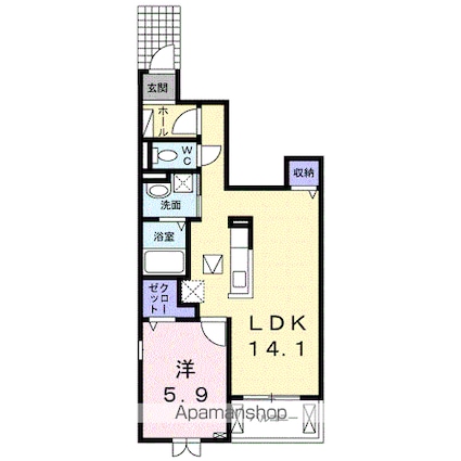 ホワイト　ノバ　Ⅰ[1LDK/48.5m2]の間取図