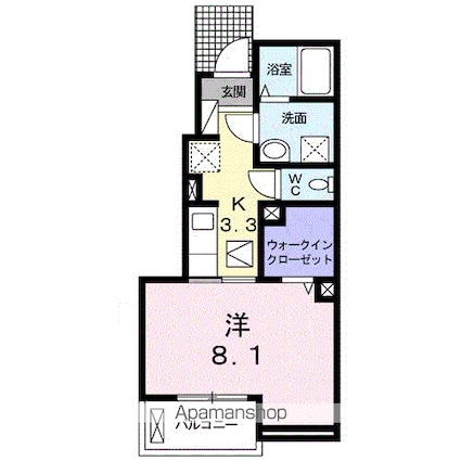 ルピエ中島[1K/31.77m2]の間取図