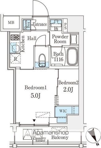 【中央区八丁堀のマンションの間取り】