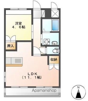 ＬＵＣＥ　ＤＥＬ　ＳＯＬＥ[1LDK/41.04m2]の間取図