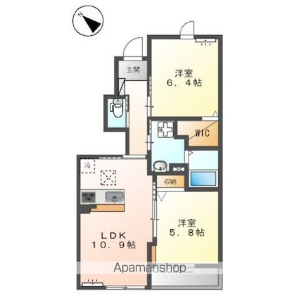 エルモ[2LDK/53.92m2]の間取図