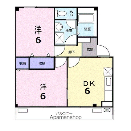 フォレストコート[2DK/45.53m2]の間取図