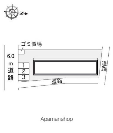 レオパレスＹＯＳＨＩＮＯ[1K/26.08m2]の配置図