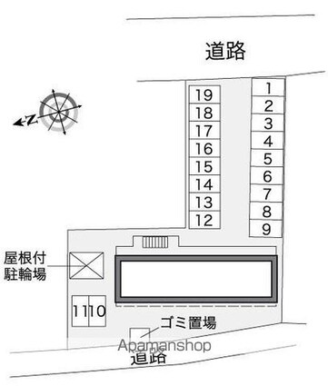 レオパレスアドラーブル[1K/20.81m2]の配置図
