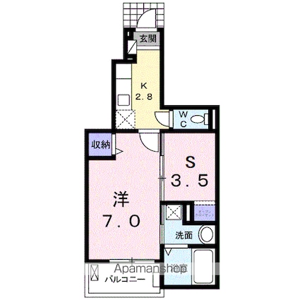 フランベル[1K/31.65m2]の間取図