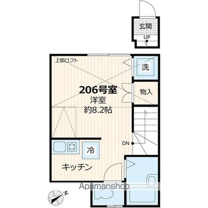 Ｂｏｎｈｅｕｒ府中[1R/21.24m2]の間取図