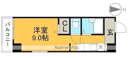マーガレットパレス[1R/21.28m2]の間取図
