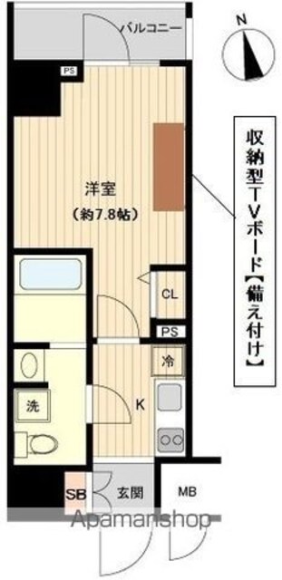 オーキッドレジデンス上野[1K/25.92m2]の間取図