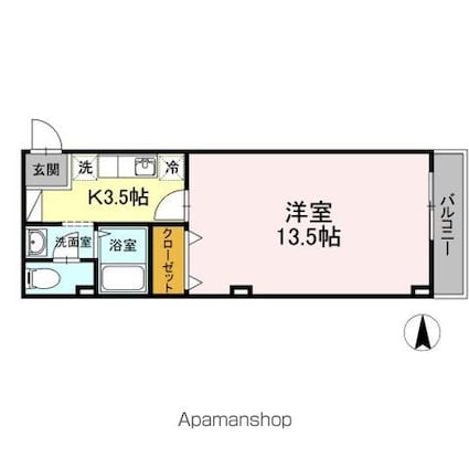 リビングアレイＫ[1K/37.8m2]の間取図