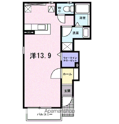 アクラージュ[1K/35.98m2]の間取図