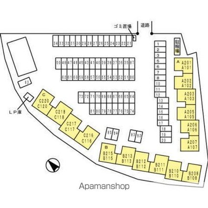 ウィンディアおだ　Ａ[2LDK/59.66m2]の配置図