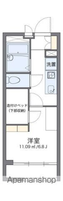 レオパレス中央Ⅱ[1K/19.87m2]の間取図