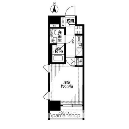 プレール・ドゥーク新大久保[1K/21.75m2]の間取図