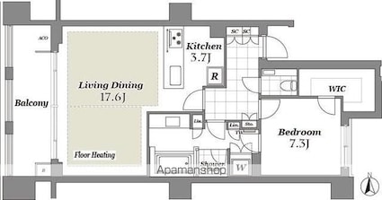 ＴＨＥ　ＣＯＮＯＥ　三田綱町[1LDK/103.65m2]の間取図