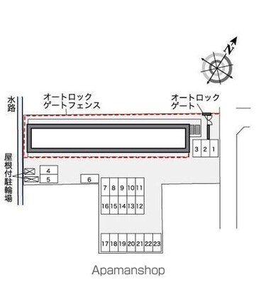 レオパレスマシェリ[1K/23.18m2]の配置図