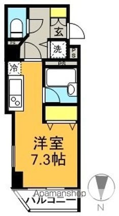 東京都世田谷区羽根木１丁目[1R/21.48m2]の間取図