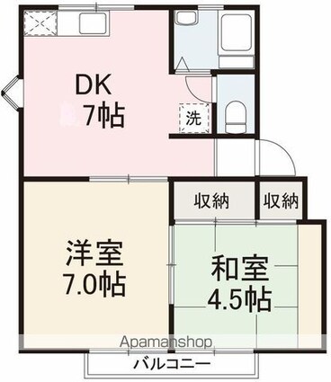 コーポラス一井[2DK/41.6m2]の間取図