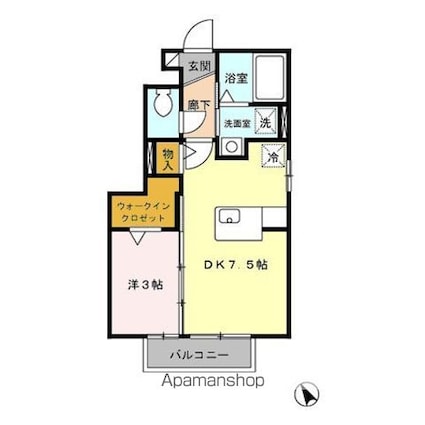 東京都昭島市宮沢町２丁目[1LDK/29m2]の間取図
