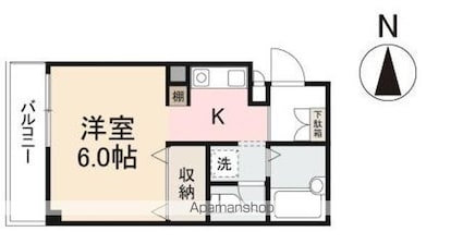 香川県高松市藤塚町２丁目[1K/22.36m2]の間取図