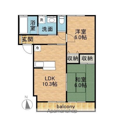 アーバニズム６７[2LDK/51.96m2]の間取図