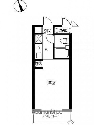 スカイコート白楽Ｂ号棟[1R/16.25m2]の間取図