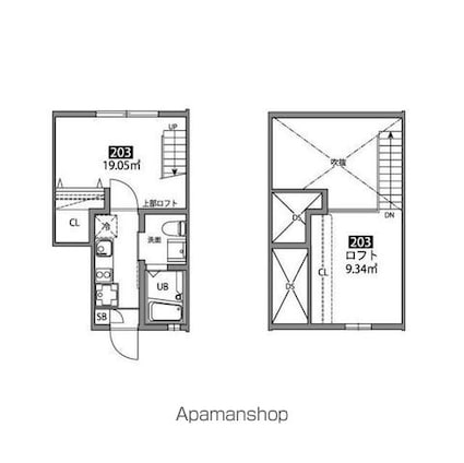 芦花公園の家[1R/19.05m2]の間取図