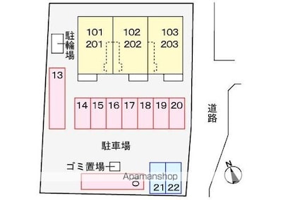コーポ　キ・ラ・ラⅡ[1LDK/46.18m2]の配置図
