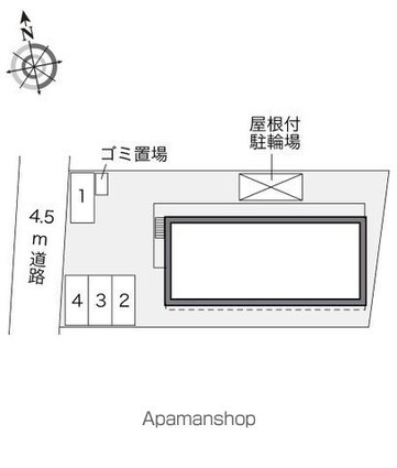 レオパレス三輪[1K/22.35m2]の配置図