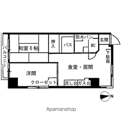 アネックス調布[2DK/46m2]の間取図