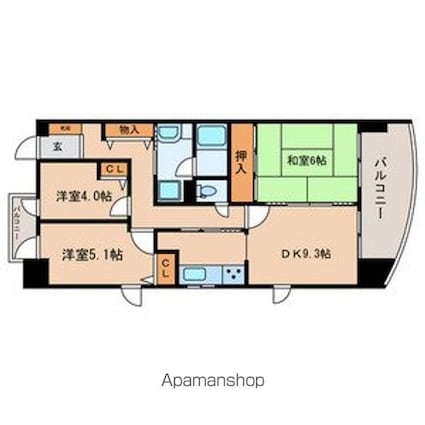 カリフール東中延[3DK/63.84m2]の間取図