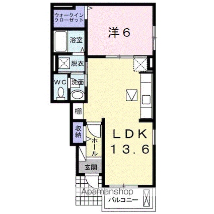ラヴィーン（ＲＡＶＩＮＥ）Ⅰ[1LDK/46.06m2]の間取図